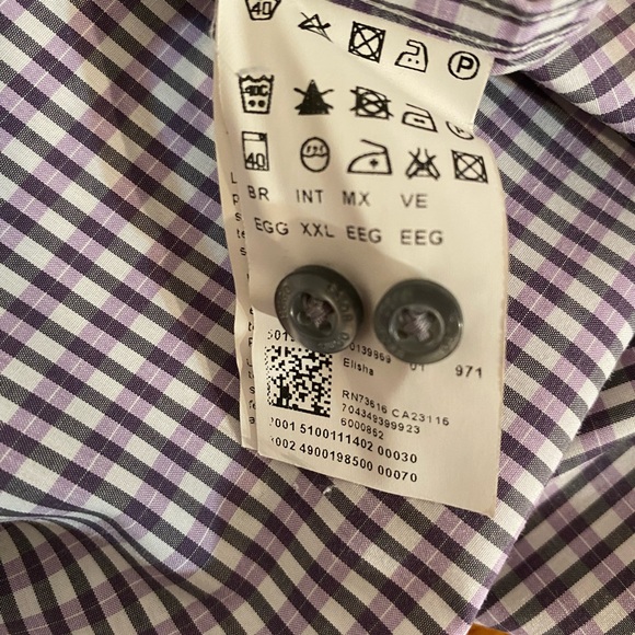 HUGO BY HUGO BOSS Men’s Gingham Button Down Shirt Sz XXL Slim Fit - Picture 8 of 9